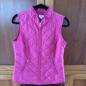 Crown & Ivy Sherpa Quilted Hot Pink Full Zip Vest Size Women's Size Small
